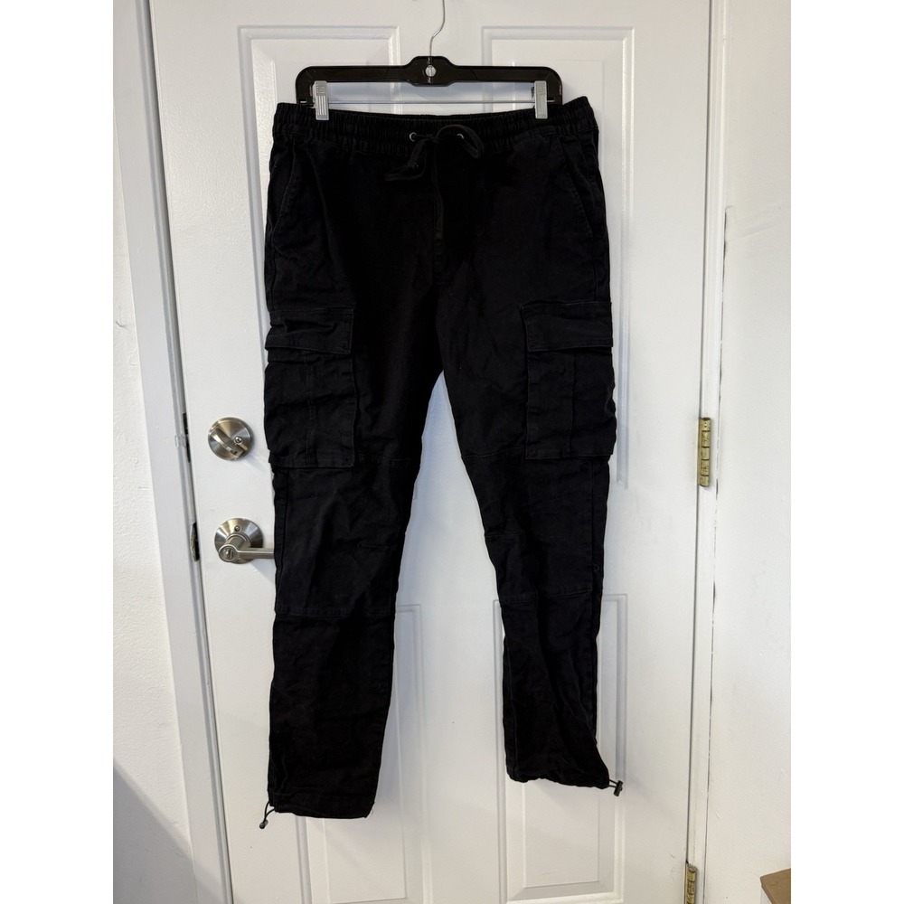 PacSun Black Canvas Cargo Pocket Elastic Waist Drawstring Men's Size Medium
